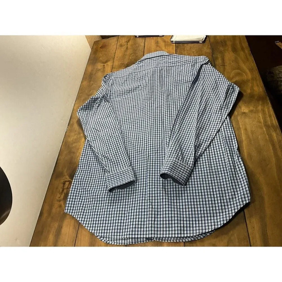 Tailorbyrd Men's Size XLT Blue Plaid Long Sleeve Button Up Flip Cuff Shirt - Picture 7 of 8